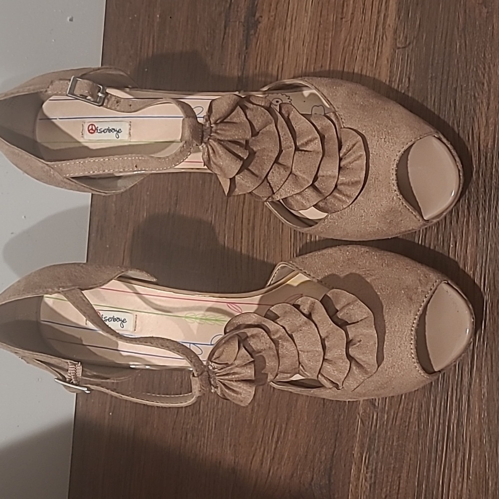 Tan high heels